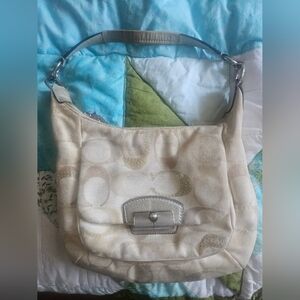 Authentic 1182-19340 Coach Kristin beige Multicolor Sequin Hobo Bag